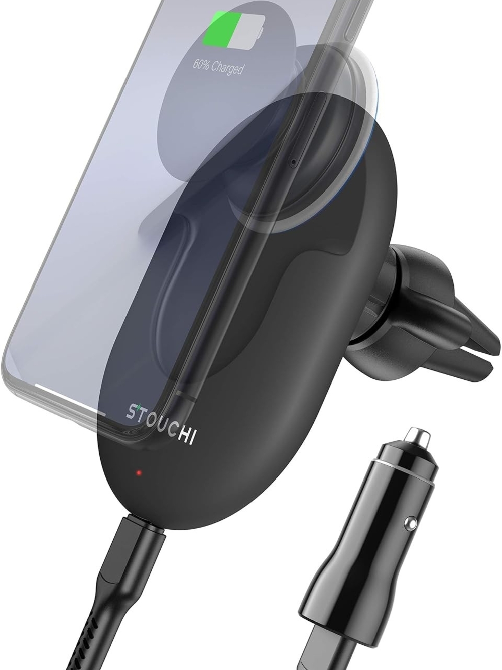 Stouchi 2-in-1 POP Wireless Car Charger Mount Head with QC 3.0 Car Adapter Kit